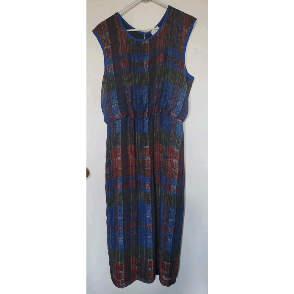 HD in Paris Multi Color Plaid Sleeveless Dress US 12